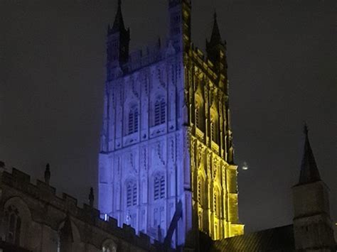 Gloucestershire businesses light up in blue and yellow to show …