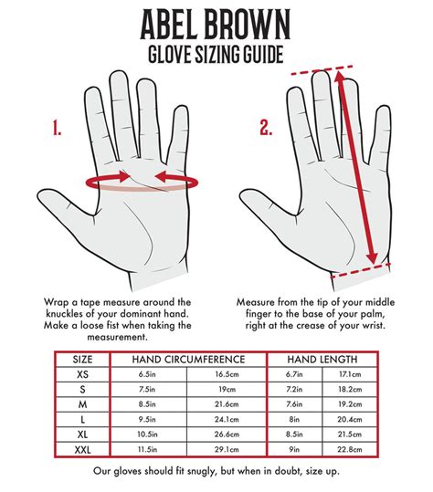 Glove Sizing Guide Leather Motorcycle Gloves Abel Brown