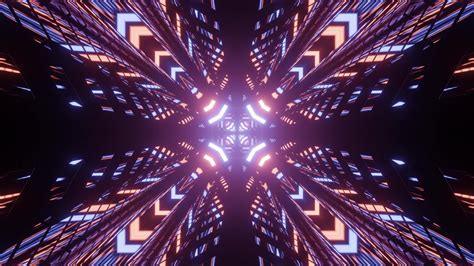 Glowing Projection of Ornamental Pattern in 3D Illustration 2181845