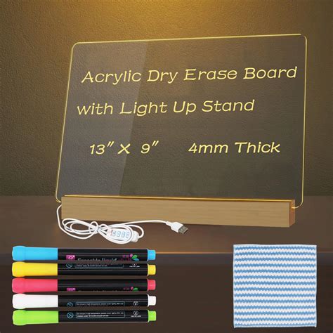 Glowing dry erase board.  Choose from steady glow or dynamic blinking ...