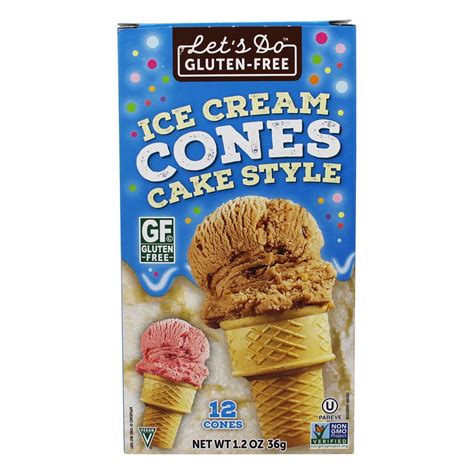 Gluten free ice cream cones. Directions. After opening, seal cones in an airtight container. Ingredients. Tapioca Starch, Rice Flour ... 