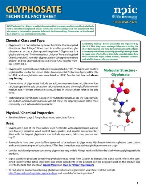Glyphosate Technical Fact Sheet (2026)