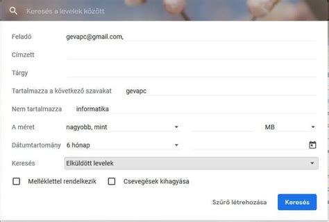 Gmail fiók keresés GevaPC Tudástár