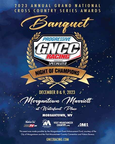 Gncc banquet 2023. 2023 Top 10 ; 2023 Results ; Penalty Reports ; Live Timing and Scoring ; ... The GNCC banquet award form has been closed. We apologize if you missed the deadline. If ... 