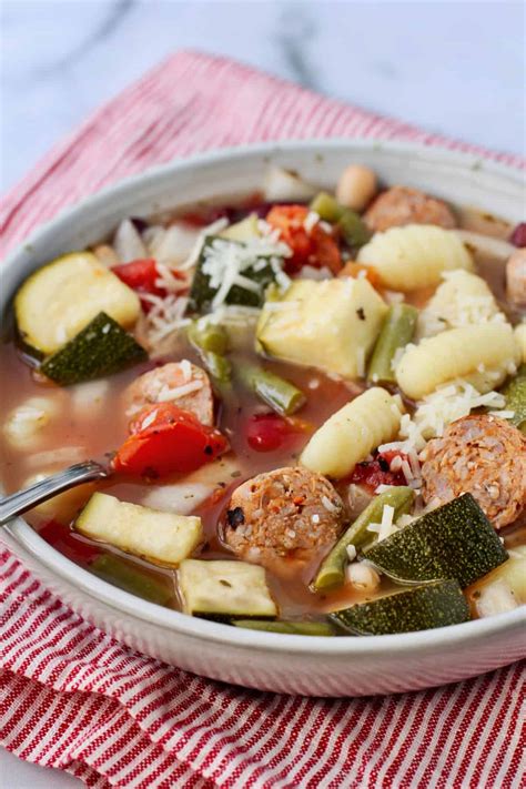 Gnocchi Minestrone with Italian Sausage (Made in a Slow Cooker)