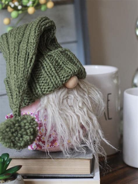 Gnome with Knit Pattern Hat