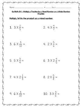 Go Math! Multiplying a Whole Number by a Mixed Number Chapter 8