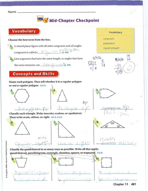 You can access the Topics of 5th Grade Go Math Answer Key Chapter 11 through the direct links available out there. The Topics Covered in the Geometry and Volume Chapter include polygons, quadrilaterals, triangles, understand volume, estimate volume, the volume of the rectangular prism, etc.. 
