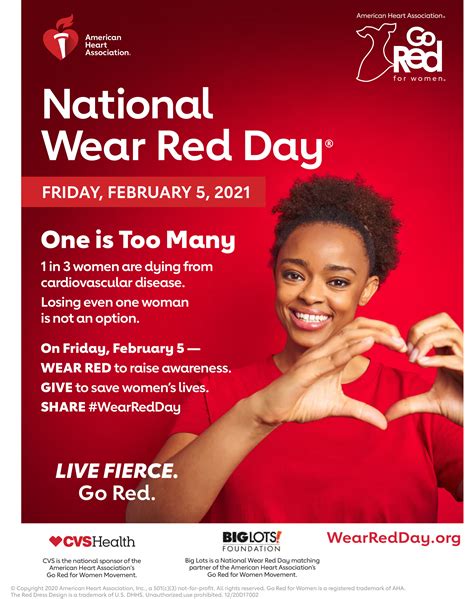 Go red. Feb 5, 2021 · NEW YORK (WABC) -- Friday is Go Red for Women Day, organized by the American Heart Association each year to spread awareness that one in three women are dying from cardiovascular disease. Despite ... 