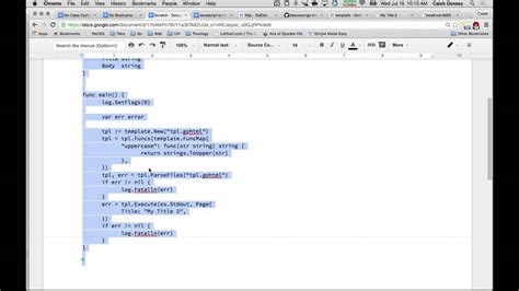 Go template from file.  We can use functions like Parse, ParseFile and Exe...