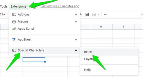 Go to special in google sheets