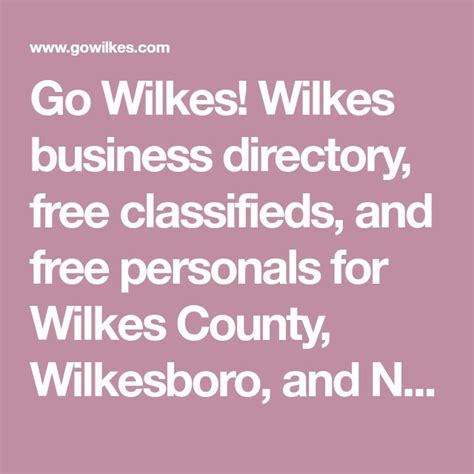 EDITION: Wilkes County FAQs PLACE A CLASSIFIED AD ADVERTISE YOUR BUSINESS: gowilkes.com. Wilkes County. go wilkes ... Classifieds. Autos For Sale Employment Real Estate Wanted Services Pets & Animals Yard Sales Community More » Coupons. Local Coupons .... 