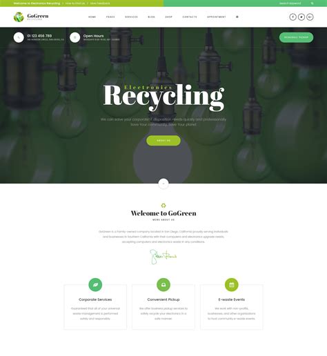 GoGreen Waste Management and Recycling HTML Template Modern Web Templates