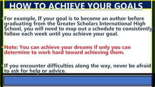 Goal Setting For Scholars