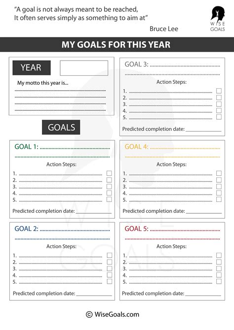Goal Setting Pages For Success Free Printables! Printables and