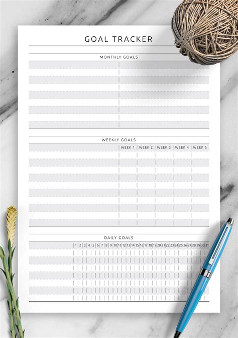 Goal tracking. 8. Goal-Setting Printable Set. This printable goal-setting template is designed for both long- and short-term goals. The key features of this tracker include boxes where you can state what your goals are, specify why you want to achieve them, and identify the reward you’ll get for achieving them. 