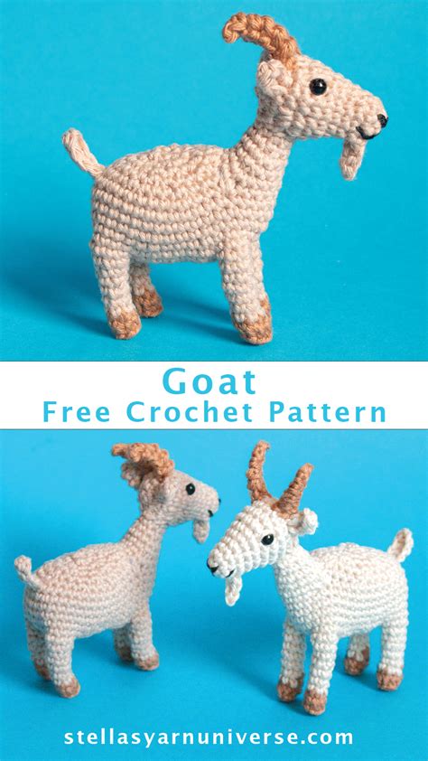 Goat crochet pattern free.  This pattern includes instructions for creating both straight and c...