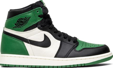17. $136. 18. $131. Facts. The Air Jordan 1 Retro High OG ‘Lucky Green’ dresses the iconic silhouette in familiar color blocking that mirrors one-half of the 2009 Air Jordan 1 ‘Defining Moments Pack,’ inspired by Michael Jordan’s 63-point playoff performance against the Boston Celtics in 1986. The high-top sports a smooth leather .... 
