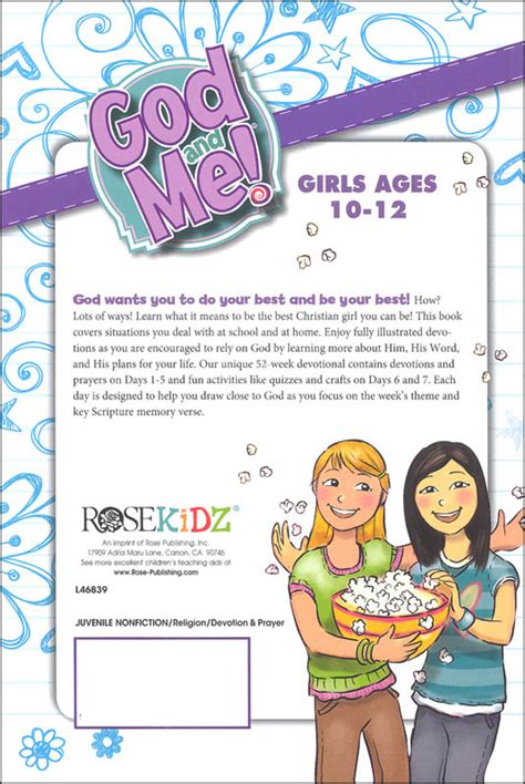 Full Download God And Me 52 Week Devotional For Girls Ages 1012 By Rose Kidz
