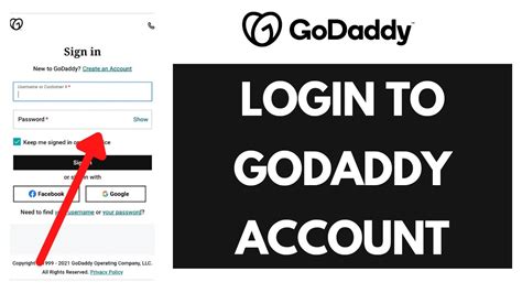 Godadd.com login. Start with GoDaddy 