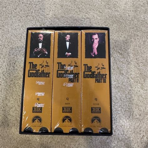 Godfather trilogy vhs.  Key features to look for include box set packaging...