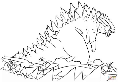 Godzilla 2014 Muto Coloring Pages Coloring Pages