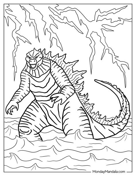 Godzilla Coloring Pages Pdf Coloringfile Com