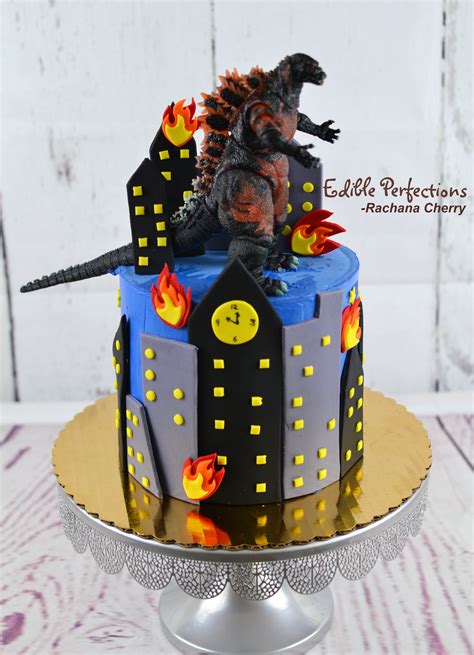 Godzilla cake. Cake sheets are sized about 8" x 11" and will fit a quarter sheet cake or can be centered on a half sheet cake. Ideal for adding the finishing personal touch to your occasion cake! Quality edible frosting sheet and edible food coloring inks used. Best Quality on the Planet. Printed on frosting sheet, not rice paper. Allergen free, gluten free ... 