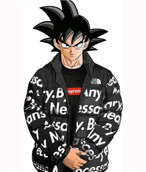 Goku Drip Puffer Jacket Goku Drip By Any Means Necessary Jacket