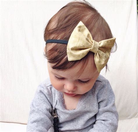 Gold Bow Headband Baby Girl - Etsy