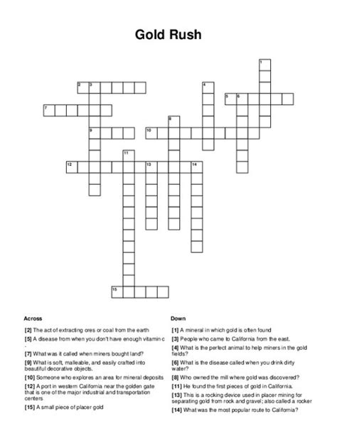 Gold Certifying Org. Crossword