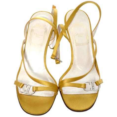 Gold Christian Dior Sandals - 8 For Sale on 1stDibs