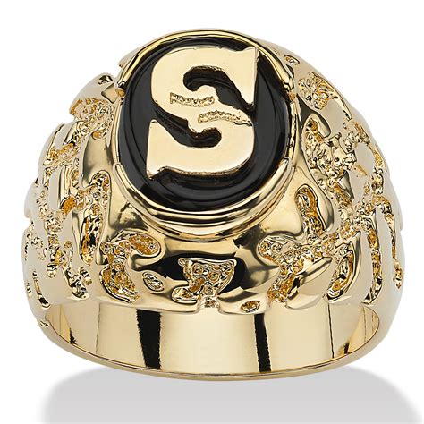 Gold Initial Ring In Men