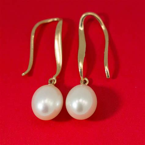 Gold and Pearl Earrings - Etsy