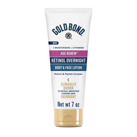 Gold bond retinol overnight. Gold Bond Retinol Overnight Body Lotion Unscented - 7oz. $5.99. Buy 3 get a $5 Target GiftCard on skin care. Gold Bond Radiance Renewal Hand and Body Lotions Coconut, Cocoa & Shea - 5.5oz. $12.59. Buy 3 get a $5 Target GiftCard on skin care. Gold Bond Unscented Rough and Bumpy Hand and Body Lotions - 8oz. 5 stars. 74 % 4 stars. 20 % 