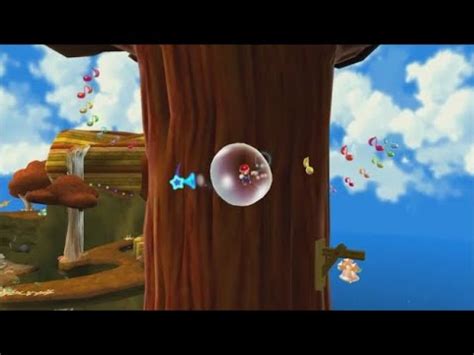 The Bell on the Big Tree is the hidden mission of Gold Leaf Galaxy in the game Super Mario Galaxy. The goal of this mission is to collect musical notes by floating in a bubble . Contents 1 Layout 2 Enemies 3 Planets visited 4 Names in other languages Layout This hidden mission is only obtainable in the second star, Cataquack to the Skies.. 