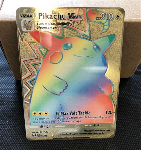 Gold pokemon card rainbow pikachu. POKEMON Gold Metal Pikachu Card VMAX HP 310 Rainbow 044/185. Opens in a new window or tab. Pre-Owned. $13.00. Buy It Now. Free shipping. ... Pokemon Card Rainbow Pikachu & Zekrom Full Art Gold Foil Fan Art Mint Condition. Opens in a new window or tab. Pre-Owned. $8.09. Buy 2, get 1 free with coupon. 