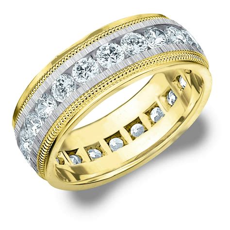 Gold wedding band rings. 3/4 CT. T.W. Diamond Multi-Row Crossover Anniversary Band in Sterling Silver. $499.00. Compare. Enchanted Disney Princess 1/5 CT. T.W. Diamond Contour Wedding Band in 14K White Gold. $999.99. <. Find an amazing selection of gorgeous, affordable wedding bands and wedding rings at Zales Outlet. 