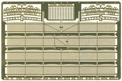 Gold-Medal Wrought iron fence w/gte - N-Scale #16029 - Hobbylinc