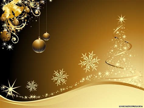 Golden Christmas Background With