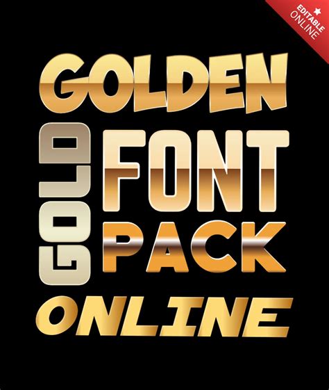 Golden Font Pack Design Free Design Template