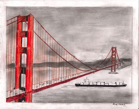Golden Gate Bridge, 2014 graphite, ink, colored pencil © copyright