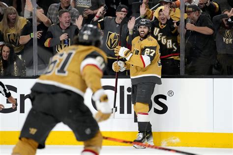 Golden Knights’ Shea Theodore finds rhythm at right time to start Stanley Cup Final