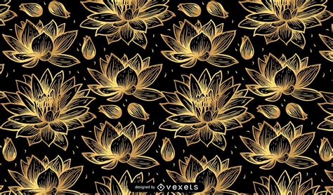 Golden Lotus Flower Pattern Design Vector Download