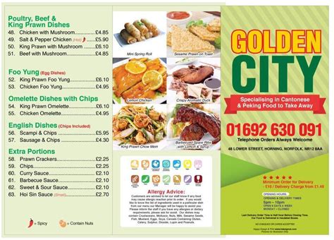 Golden City provides food delivery for the convenience of its customers. Many guests point out that the staff is courteous at this place. ... Dinner Price per person: $10–20 Food: 4 Service: 5 Atmosphere: 4 Recommendation for vegetarians: Highly recommend Vegetarian offerings: Vegetarian menu or section, Clearly labeled …. 