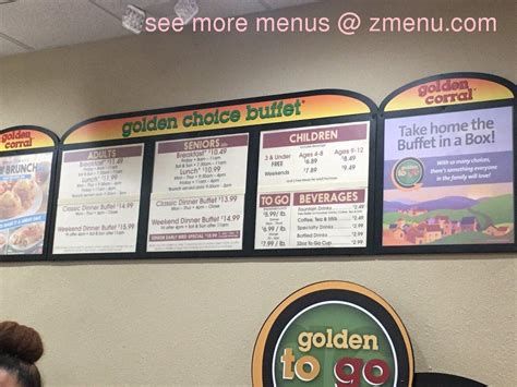 View the menu for Golden Corral and restaurants in El Cajon, CA. See restaurant menus, reviews, ratings, phone number, address, hours, photos and maps. ... Price Point $$ $ - Cheap Eats (Under $10) $$ - Moderate ... Top Reviews of Golden Corral. 01/13/2024 - MenuPix User. 01/03/2024 - MenuPix User. 12/27/2023 - MenuPix User.. 