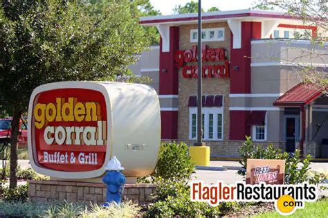 Golden corral st augustine fl. Breakfast Buffet Menu. Rise and shine with our legendary breakfast buffet, featuring cooked-to-order eggs, omelets, bacon, sausage, buttermilk pancakes, crispy waffles, melt-in-your-mouth cinnamon rolls and more! 