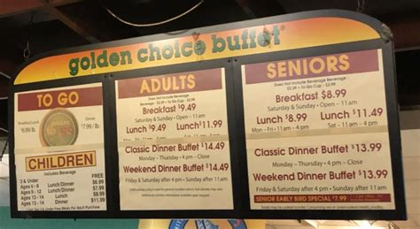 The prices are also very affordable. For kids age 4 to 8, the Golden Corral breakfast and lunch buffet price is $8.99, while the dinner buffet price is $10.49. For kids age 9 to 12, the breakfast and lunch buffet is $9.99 and the dinner buffet is $11.49..