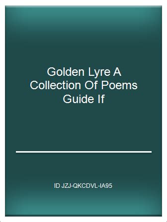Golden lyre a collection of poems guide. - Hp pavillion dv6000 driver audio windows 7.
