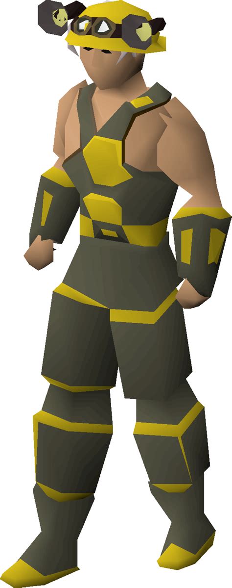 Golden prospector osrs. The prospector helmet is a helmet acquired from the Motherlode Mine in exchange for 40 golden nuggets. The helmet grants 0.4% bonus Mining experience. This is increased to 2.5% when wearing the full Prospector kit. Despite having two lights attached to it, the Prospector helmet does not act as a light source. 